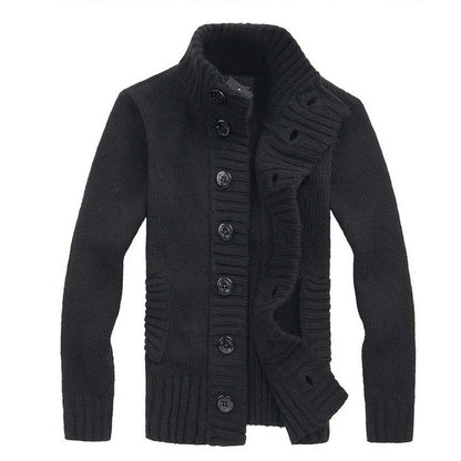 Men Sweater New Autumn Front Button Cardigan Stand Collar Sweaters for Men Coat Winter Warm Knitwear Clothing pull homme MY271