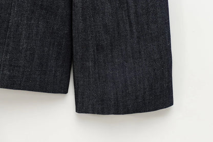 Women Casual Denim Blazer Coat Spring Autumn Female Single Breasted Long Sleeve Lapel Suit Jacket With Pockets New Fashion Outwe