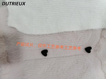 Sweet Lolita Winter Clothes Women Off Shoulder Sweater Pullover Student Elegant Long Sleeve Knitwear Bow Lace Waist Slim Sweater