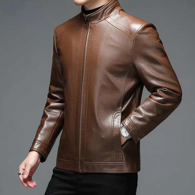 Genuine Leather Jacket Men Clothing Spring Goatskin Jackets for Man Business Casual Thin Coats Jaqueta Masculina Couro Legitimo