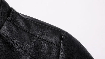 New Men's Leather Jackets Autumn Winter Slim High Quality Motorcycle PU Jacket Man Business Fleece Warm Black Leather Coats