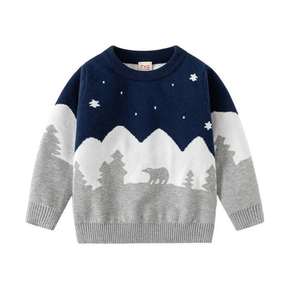Christmas Sweaters 3-7T New Arrival Christmas Boys Girls Sweaters For Autumn Winter Snowman Children's Sweatshirts Baby Clothes