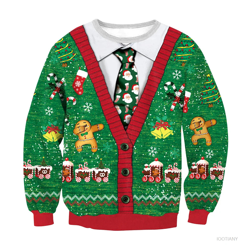 2025 Men Women Christmas Sweaters Funny Orgasm Tacky Christmas Sweater Tops Couples Holiday Party Christmas Sweatshirts