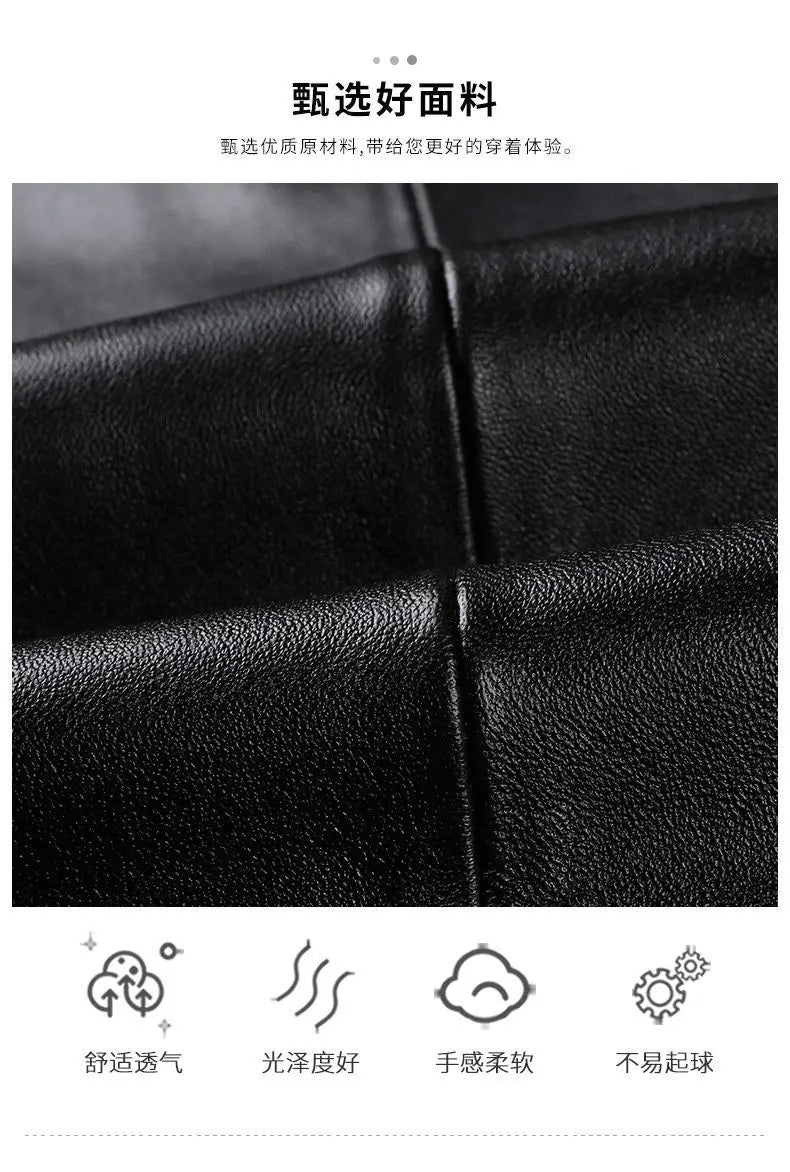 Genuine Leather Motorcycle Vest Mens sheepskin Leather Waistcoat biker sleeveless jacket clothing chaleco bullet proof club vest