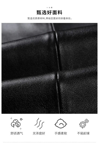 Genuine Leather Motorcycle Vest Mens sheepskin Leather Waistcoat biker sleeveless jacket clothing chaleco bullet proof club vest