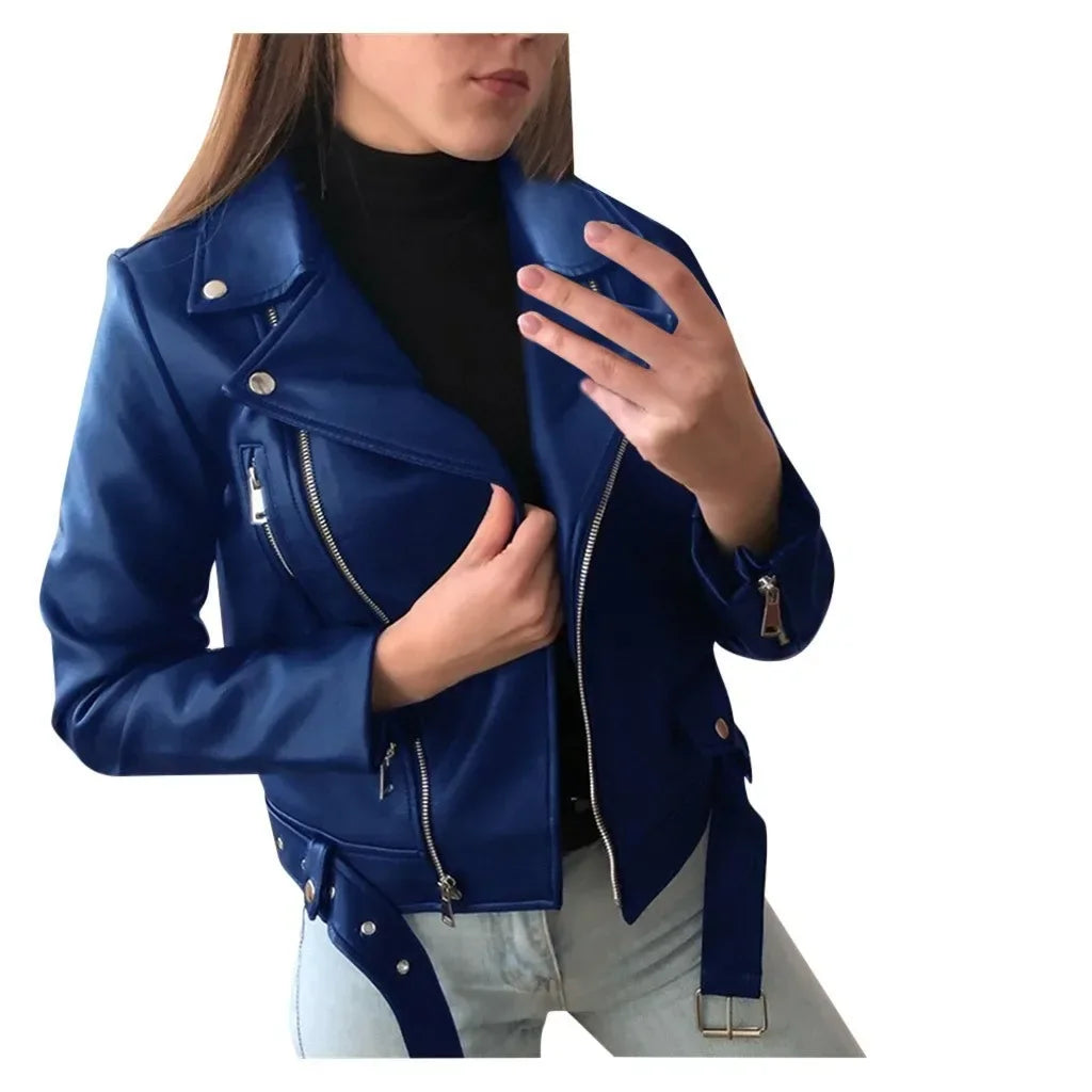 Women's Leather Coat Women Short Slim-Fit New Biker's Leather Jacket Winter Autumn Leather Jackets Coats