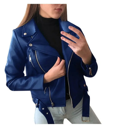 Women's Leather Coat Women Short Slim-Fit New Biker's Leather Jacket Winter Autumn Leather Jackets Coats
