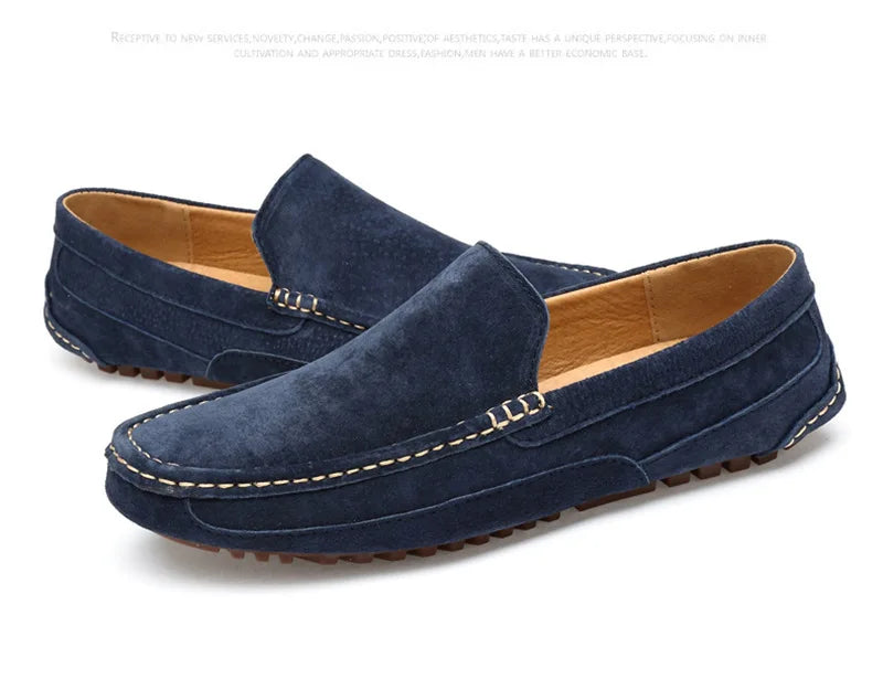 Suede Leather Man Loafers Luxury 2022 Casual Shoes For Men Boat Shoes Handmade Men Slipon Driving Shoes Male Moccasins Zapatos