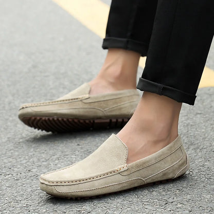 Suede Leather Man Loafers Luxury 2022 Casual Shoes For Men Boat Shoes Handmade Men Slipon Driving Shoes Male Moccasins Zapatos
