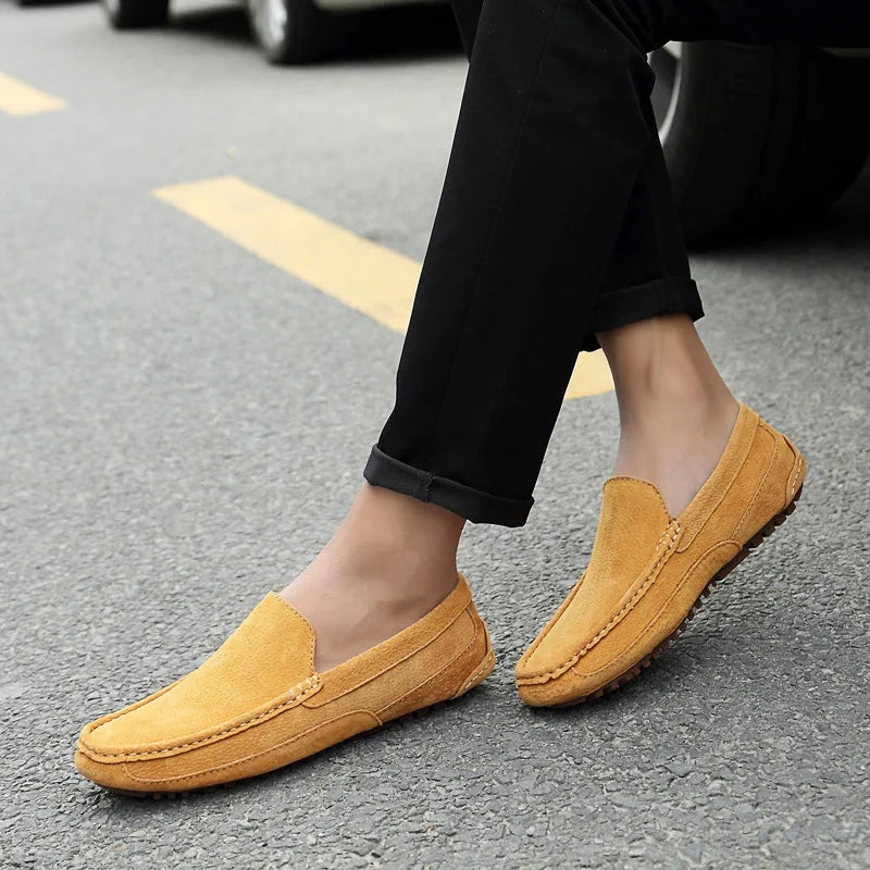 Suede Leather Man Loafers Luxury 2022 Casual Shoes For Men Boat Shoes Handmade Men Slipon Driving Shoes Male Moccasins Zapatos