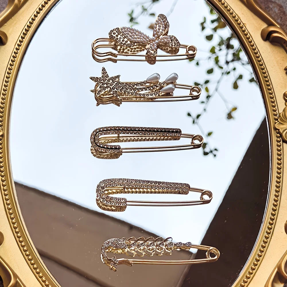 10 elegant brooch accessories, multi-functional scarf and belt clip, suitable for women's suits to add unique charm