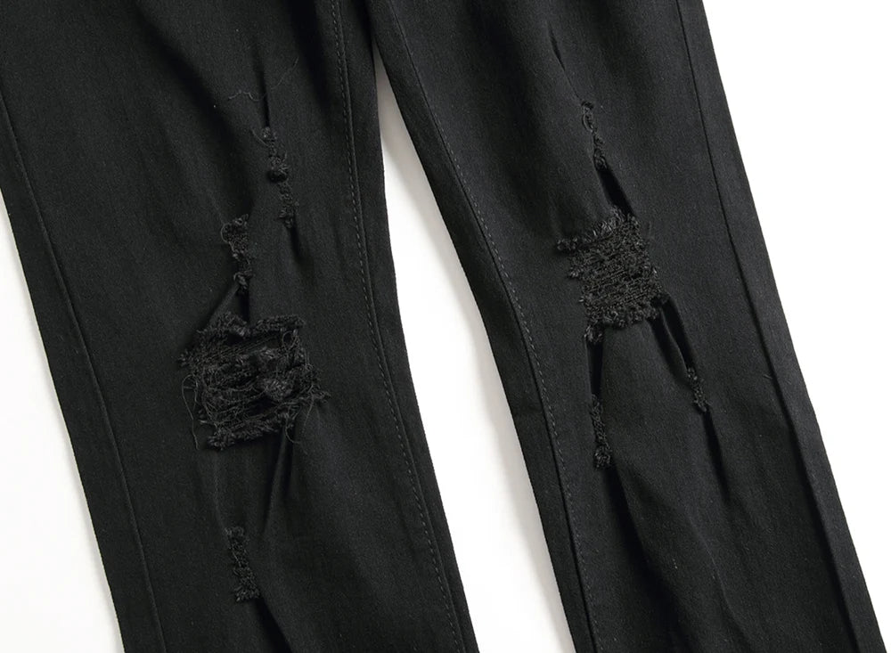 Jeans For Men Fashion Ripped Biker Skinny Jeans Men's clothing Denim Trousers High Street Slim Jogging jean Pants homme