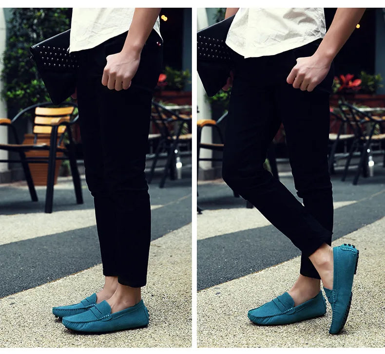 Men High Quality Leather Loafers Men Casual Shoes Moccasins Slip On Men's Flats Fashion Men Shoes Male Driving Shoes 2023