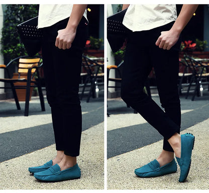 Men High Quality Leather Loafers Men Casual Shoes Moccasins Slip On Men's Flats Fashion Men Shoes Male Driving Shoes 2023