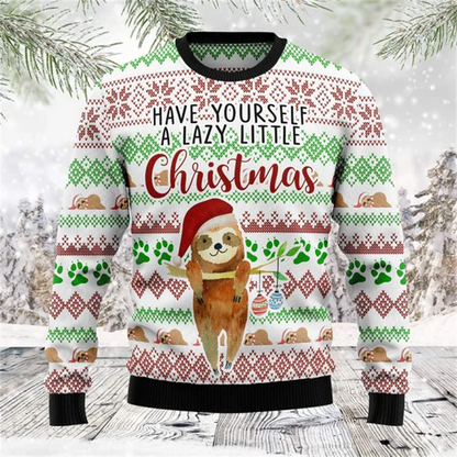 Funny 3D Christmas Swaeter Gift Santa Claus Patterned Ugly Sweater Jerseys And Sweaters Blouses For Men Women Pullover Hoodie