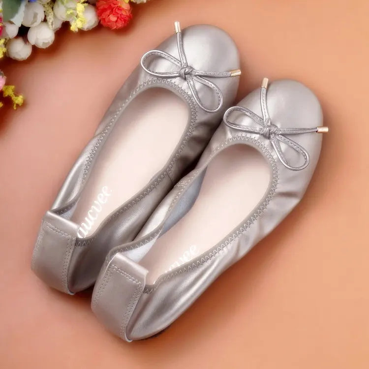 2024 Women Leather Breathable Ladies Comfortable Ballet Flats Driving Shoe Fashion Slip on Shallow Loafers Office Flat Boat Shoe