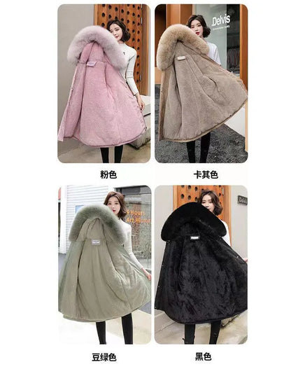 Winter Coat 2025 New Women's Thick Cotton Jacket Women's Medium long Korean version Fur collar Coat Female Warm Parka Overcoat