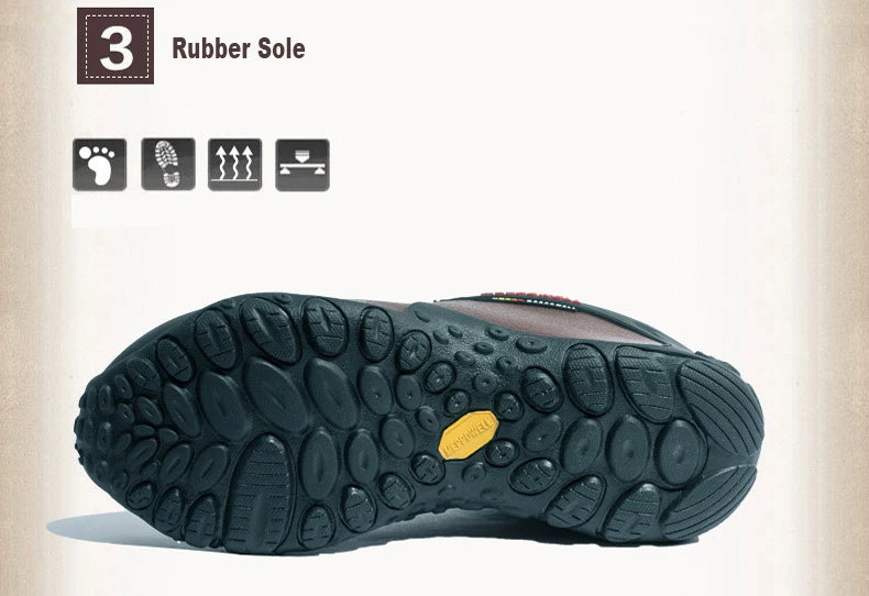 Genuine Leather Autumn Winter Men Outdoor Sneakers Casual Shoes Men's Walking Boots Climbing Shoes Flats Safety Work Shoes