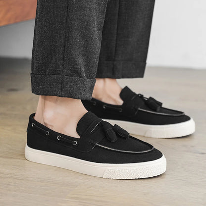 Suede Leather Handmade Loafers Leisure Walk Male Casual Shoes New Design Casual Slip on Flats Versatile Driving Shoes Moccasins