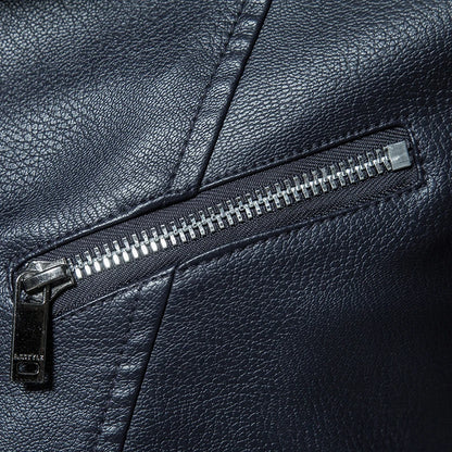 2023 New American Leather Coat Men's, Leather Jacket Men's Motorcycle Retro Tactical Top, Waterproof Coat