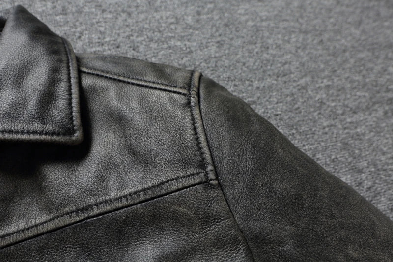 Genuine Leather Coats Autumn Mens Cloting Short Motorcycle Jackets Slim Fit Style Size S-7XL Chaquetas Para Hombre