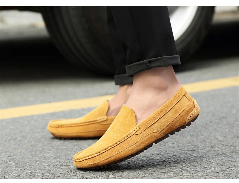 Suede Leather Man Loafers Luxury 2022 Casual Shoes For Men Boat Shoes Handmade Men Slipon Driving Shoes Male Moccasins Zapatos