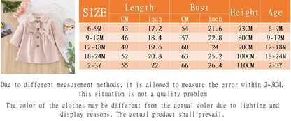 Winter New Girls Sweater Coat Solid Color Bow Trench Coat Coat All Fashion Warm Coat Button Long Thick Coat