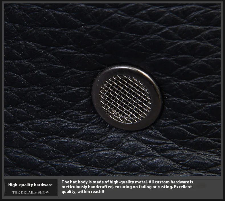 Men's Genuine Leather Baseball Cap Premium Cowhide Autumn/Winter New Style Haining Sourced with Ear Protection for Outdoor Use