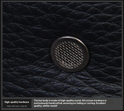 Men's Genuine Leather Baseball Cap Premium Cowhide Autumn/Winter New Style Haining Sourced with Ear Protection for Outdoor Use