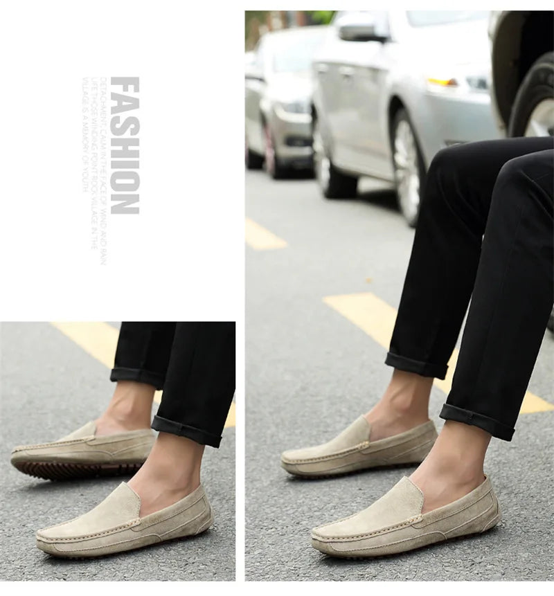 Suede Leather Man Loafers Luxury 2022 Casual Shoes For Men Boat Shoes Handmade Men Slipon Driving Shoes Male Moccasins Zapatos