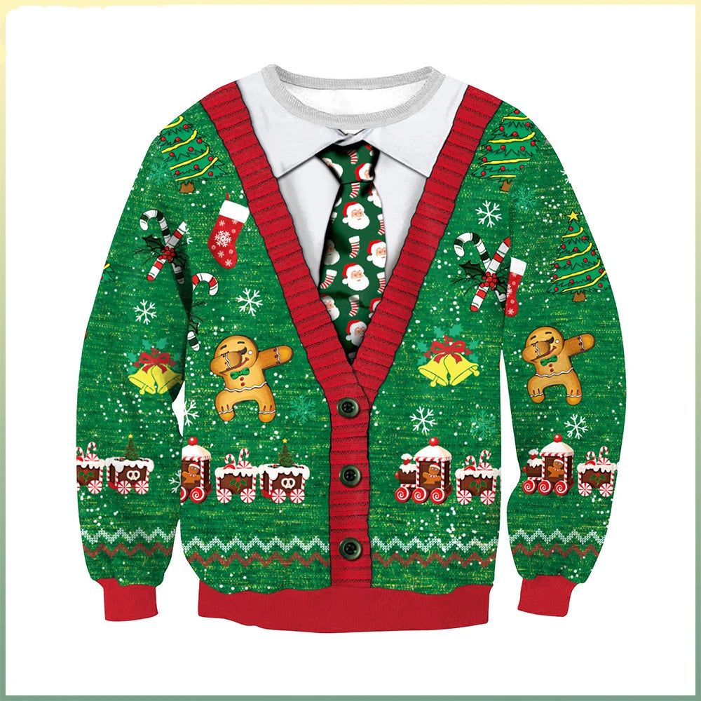 2025 Men Women Christmas Sweaters Funny Orgasm Tacky Christmas Sweater Tops Couples Holiday Party Christmas Sweatshirts