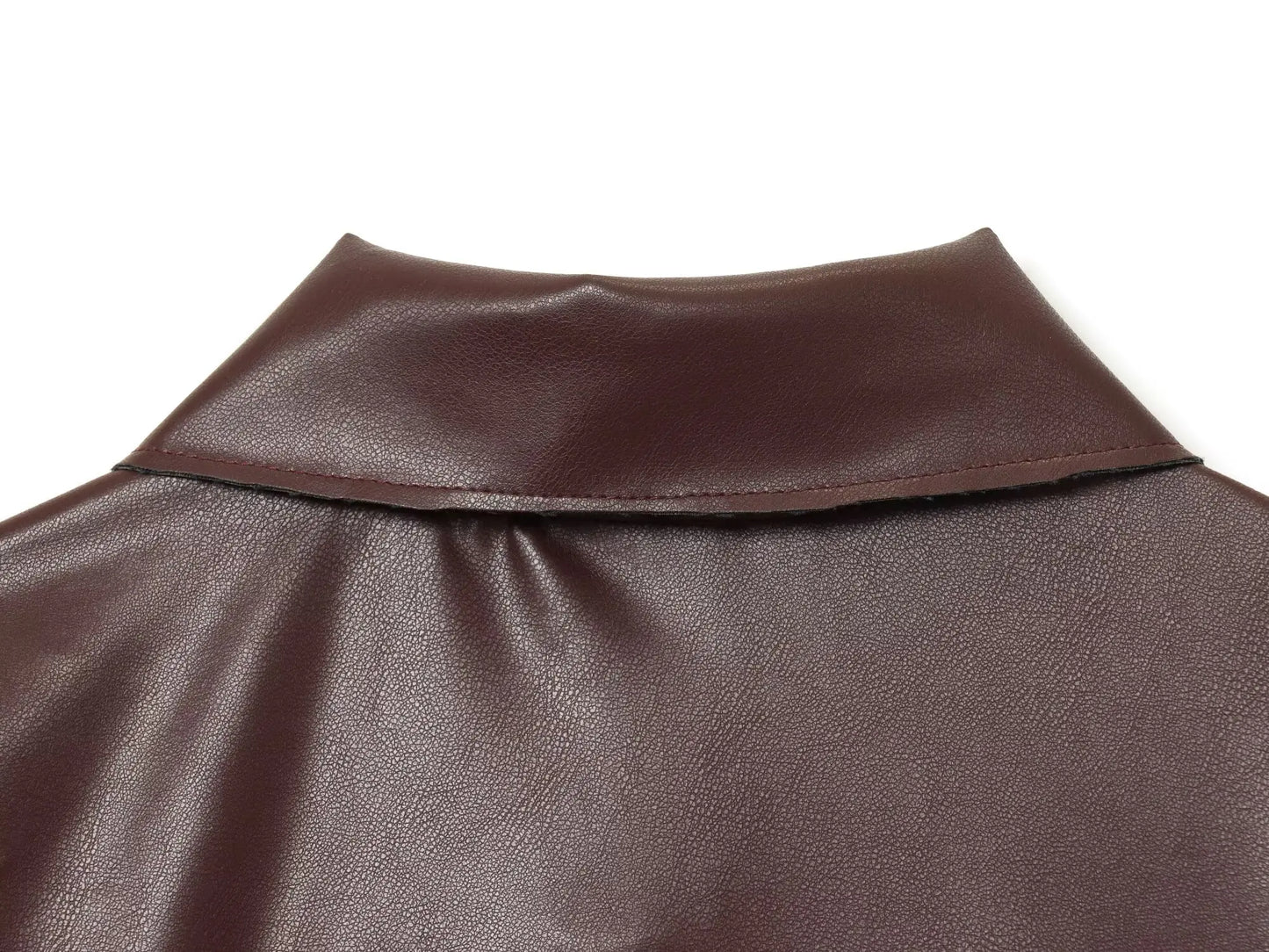 Women's Leather Jacket 2025 Autumn Winter New Fashion Women Long Sleeve Zipper Jackets Women High Street Elegant Short Coats