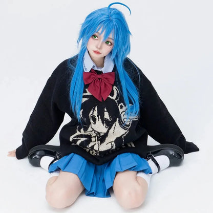 Sweater Women Japanese Cartoon Printed Pullover Knitwear Winter Chic Kawaii Sweaters O-neck Loose Cute Jumpers Tops Y2k Clothing