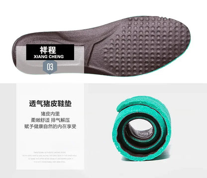 Genuine Leather Men Casual Shoes Luxury British Business Men Shoes Fashion Round Toe Lace Up Autumn Winter Old Man's Footwear