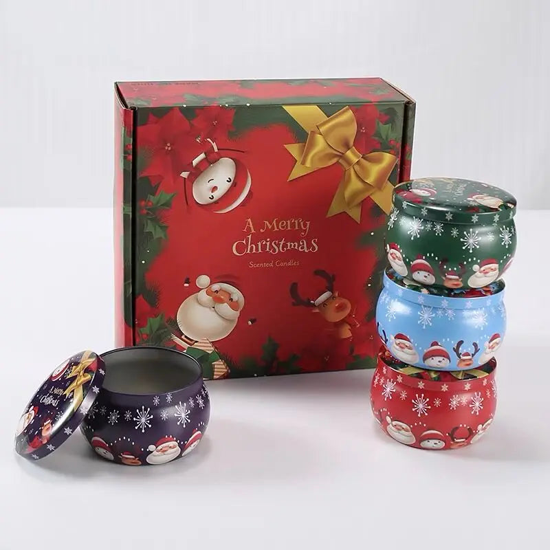 Christmas Candy Box Chocolate Sweets Aromatherapy Candle Jars DIY Ornaments Childrens Christmas Gifts 2023 New Year Decoration