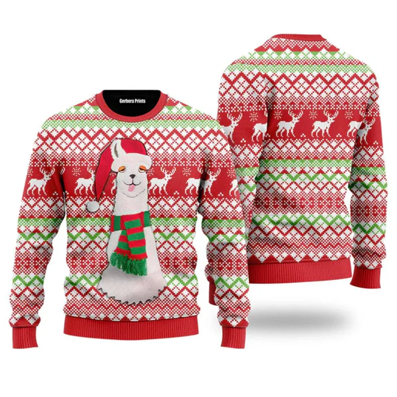 Funny 3D Christmas Swaeter Gift Santa Claus Patterned Ugly Sweater Jerseys And Sweaters Blouses For Men Women Pullover Hoodie