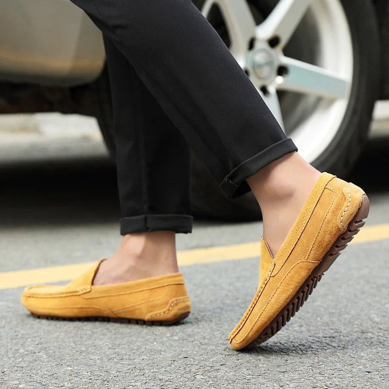 Suede Leather Man Loafers Luxury 2022 Casual Shoes For Men Boat Shoes Handmade Men Slipon Driving Shoes Male Moccasins Zapatos