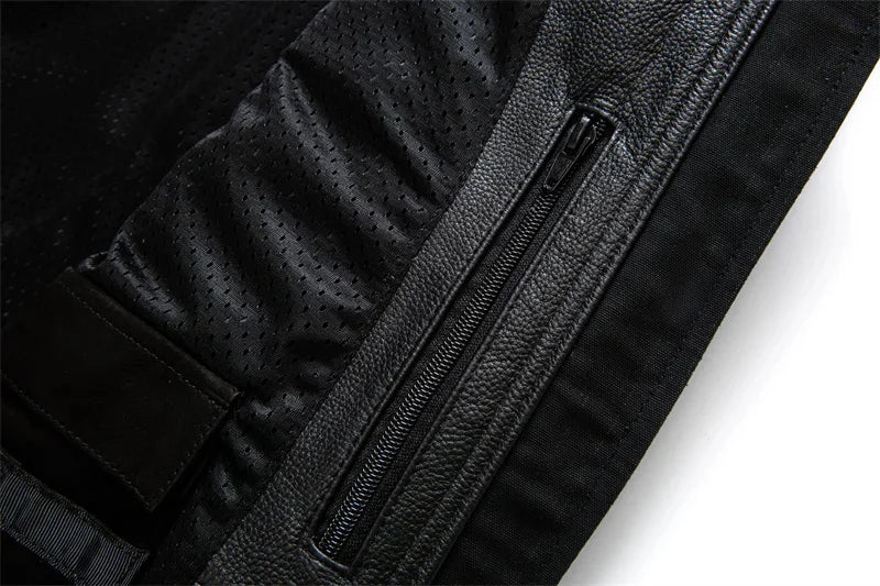 Protective Rider Clothing Natural Cow Leather Jacket Men Motor Biker Coat Mens Motorcycle Genuine Jaqueta