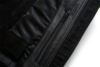 Protective Rider Clothing Natural Cow Leather Jacket Men Motor Biker Coat Mens Motorcycle Genuine Jaqueta