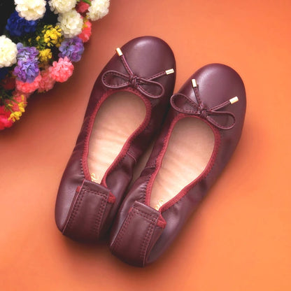 2024 Women Leather Breathable Ladies Comfortable Ballet Flats Driving Shoe Fashion Slip on Shallow Loafers Office Flat Boat Shoe