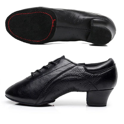 Leather Sports Shoes Perform Latin Dance Shoes For Men Bottom Female Ballroom Dancing Shoes Children Adult Ventilation Sneakers