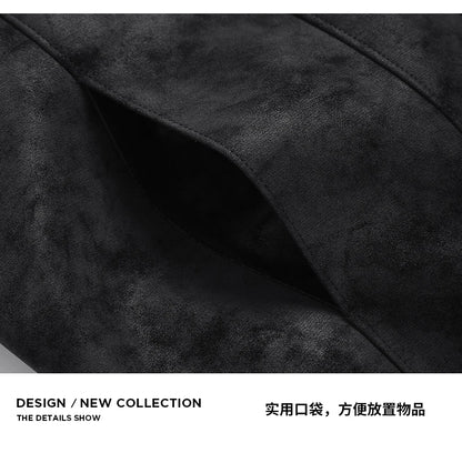 Mens Leather Jacket Suede Coats Waterproof Soft Shell Windbreaker Streetwear Moto Autumn Winter Jacket Men Clothing Mens Jacket