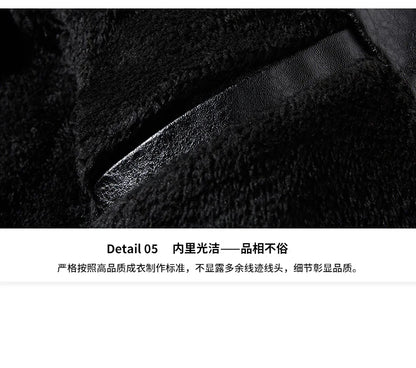 Men's Leather Jacket 2024 Autumn Winter New Plush Loose Outdoor Travel Motorcycle Coat Men Fashionable Trendy Leather Clothing