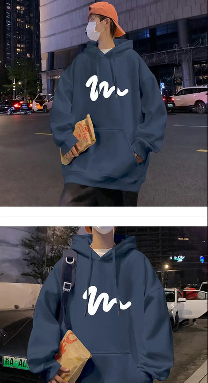 Sweater Men 2024 New Autumn and Winter Hooded American Couple Hoodies Fashion Casual Thickened Velvet Jacket Versatile Trend