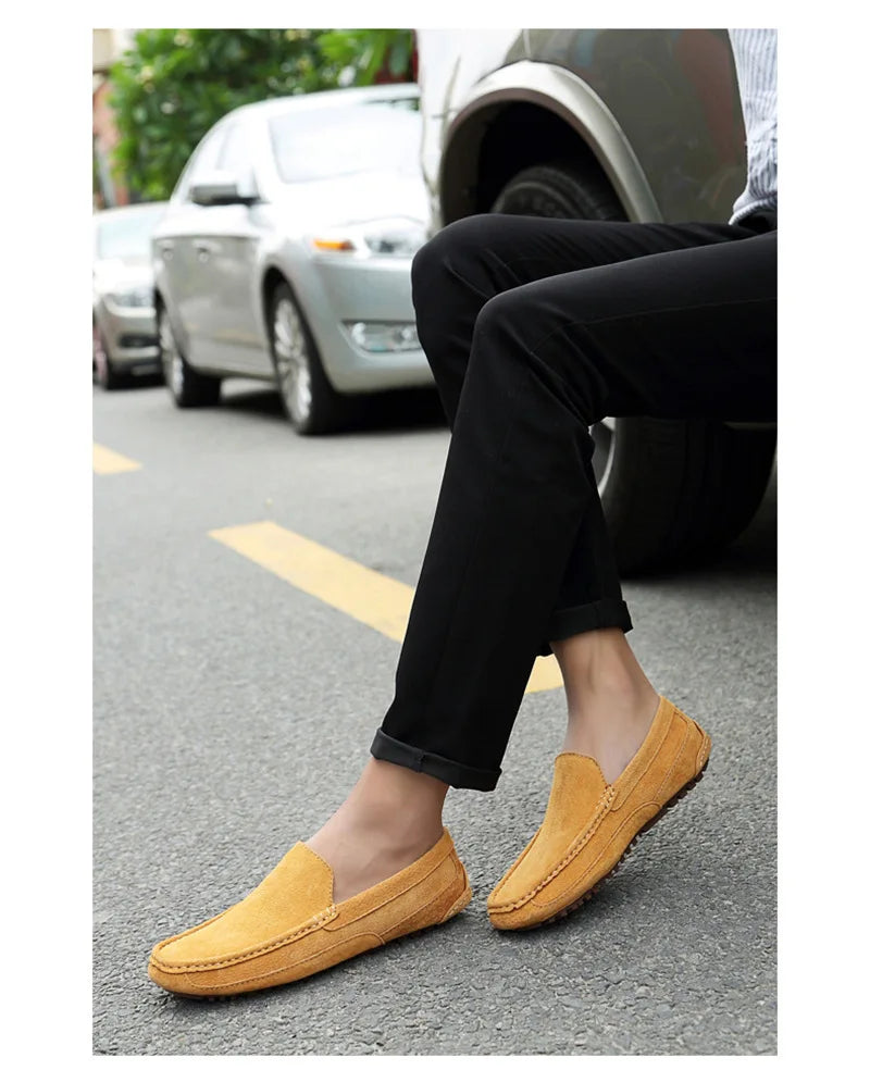 Suede Leather Man Loafers Luxury 2022 Casual Shoes For Men Boat Shoes Handmade Men Slipon Driving Shoes Male Moccasins Zapatos