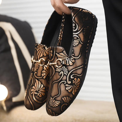 Leather Men Casual Shoes Fashion Formal Business Shoes Luxury Brand Mens Loafers Breathable Slip on Boat Driving Shoes