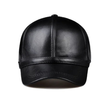 New Men Real Leather Baseball Caps Sheepskin Casual  Men Youth Duck Tongue Warm Hats Hip Pop Bonnet Femme