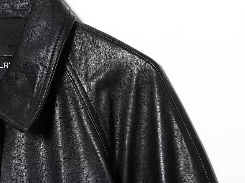 Women's Faux Leather Jacket Coats Fashion With Belt Turn-down Collar Long Sleeve Coats Autumn Winter Female Outerwear Chic Tops