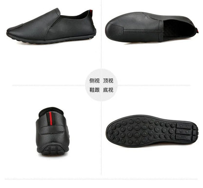 Leather Shoes Men's Shoes 2023 Spring and Autumn Season New Soft Sole Bean Shoes, Casual Shoes, Men's Lazy Shoes, Single Shoes