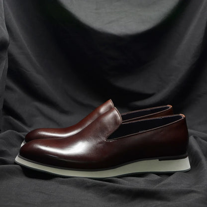 Classic Genuine Leather Loafer Shoes for Men High Quality Luxury Handmade Minimalist Style social Casual Original Man Sneakers